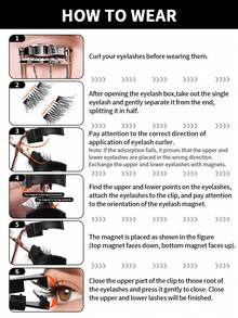 MAANGE 2/1 paire de faux cils magnétiques, faux cils magnétiques portables, look naturel, faux cils magnétiques améliorés, plus pratiques à porter et à retirer, essentiels pour les voyages d'été, les cadeaux de vacances, les vacances à la plage, les voyages de camping, le sac à dos en Europe - Demi-croix des yeux - Voir 9