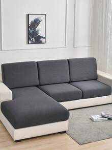 1 st soffsitsöverdrag i fleece med majskornsmönstrat tyg, halkfritt och elastiskt, damm- och smutsavvisande, husdjursvänligt, ryggstödsöverdrag för enkel-, dubbel-, trippel- och fyrdubbla säten, för alla årstider - Ljusgrå - Visa 12