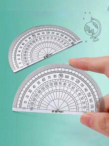 7pcs Student Drawing Ruler Set For Returning To School And Learning Compass Supplies Ruler Set - Seven-Piece Simple And Transparent Ruler Set For Primary School Students' Drawing