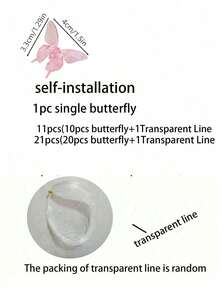 Bộ 21 món/Bộ đồ trang trí treo trần hình bướm DIY, đồ trang trí treo trần hình bướm cho cây thông Noel, trang trí phòng ngủ, đồ trang trí treo hình bướm pha lê, rèm cửa hoa bướm treo DIY, rèm cửa hình bướm thời trang, đồ trang trí đám cưới, màu nền hồng/tím, đồ trang trí hình bướm DIY để trang trí phòng, đồ trang trí sinh nhật, đồ trang trí tiệc, phông nền trang trí đám cưới - Hồng - Xem 10