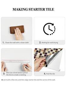 WoStick 10 Inch X 10 Inch Waterproof Textured Vinyl DIY Wallpaper, Self-Adhesive Backsplash Tile, Peel And Stick Mosaic Tile, For Home Decor - Rose Gold - View 9