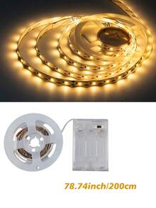 Tira de luz LED flexible alimentada por batería, luz cálida, personalizable, adecuada para cajas de regalo, armarios y gabinetes (baterías no incluidas). - luz cálida - Ver 14