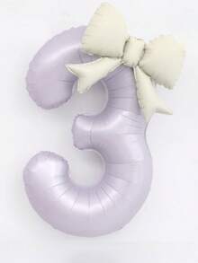 2个40英寸特大号奶油紫色数字铝箔气球，配奶油白色蝴蝶结，适合生日派对装饰、周年庆典等场合。 - 淺紫色 - 查看 15