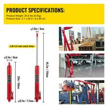 Hydraulic Long Ram Jack, 3 Tons/6600 Lbs Capacity, With Single Piston Pump And Clevis Base, Manual Cherry Picker With Handle, For Garage/Shop Cranes, Engine Lift Hoist, Red - 3 Tons Red - View 7