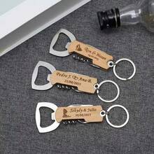 定制雕刻木质葡萄酒瓶起子和啤酒瓶盖起子，婚礼礼物，个性化木柄起子，节日礼物，婚礼用品，防霉，可爱，色彩缤纷，可定制，个性化，独特，是送给朋友、儿子、女儿、学生、员工、孩子、学校、家庭、办公室的理想礼物，高品质，个性化，创意雕刻，永恒的爱 - 彩色 - 查看 6