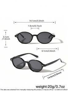1 Pair Retro Oval Acrylic Fashion Glasses For Men, Suitable For Holidays, Daily Wear, And Gift - Multicolor - View 7