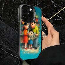 Funda de Teléfono Color Azul Impresión de la Familia  Para iPhone 14 13 12 11 Pro Max y  Galaxy S23 S22 S21 S20 Opción de Regalo Ideal Para Todas las Temporadas - Plateado - Ver 4