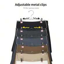 Perchero metálico de 6 niveles con 12 pinzas - Organizador de armario ahorra espacio para camisas, corbatas, cinturones, bufandas, calcetines y sujetadores - Negro, Perchero multiusos | Perchas verticales | Percha de ropa resistente, Organizador de ropa | Diseño de percha moderno | Percha de plástico - Negro - Ver 4