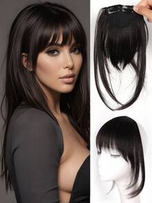 طقم باروكة اصطناعية مع غرة، بديل شعر للنساء، يغطي الشعر الأبيض، ناعم وطبيعي، باروكة متدرجة ناعمة للجبهة، بطراز كرتوني حلو وبارد، مشابك شعر، دبابيس شعر، مشابك شعر