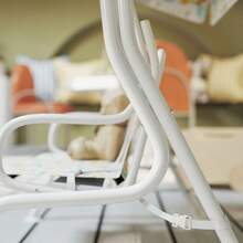 AIYAPLAY Children's Swing, Steel Frame, 2 Seats, 60 Kg Load Capacity, White - 1 - View 2