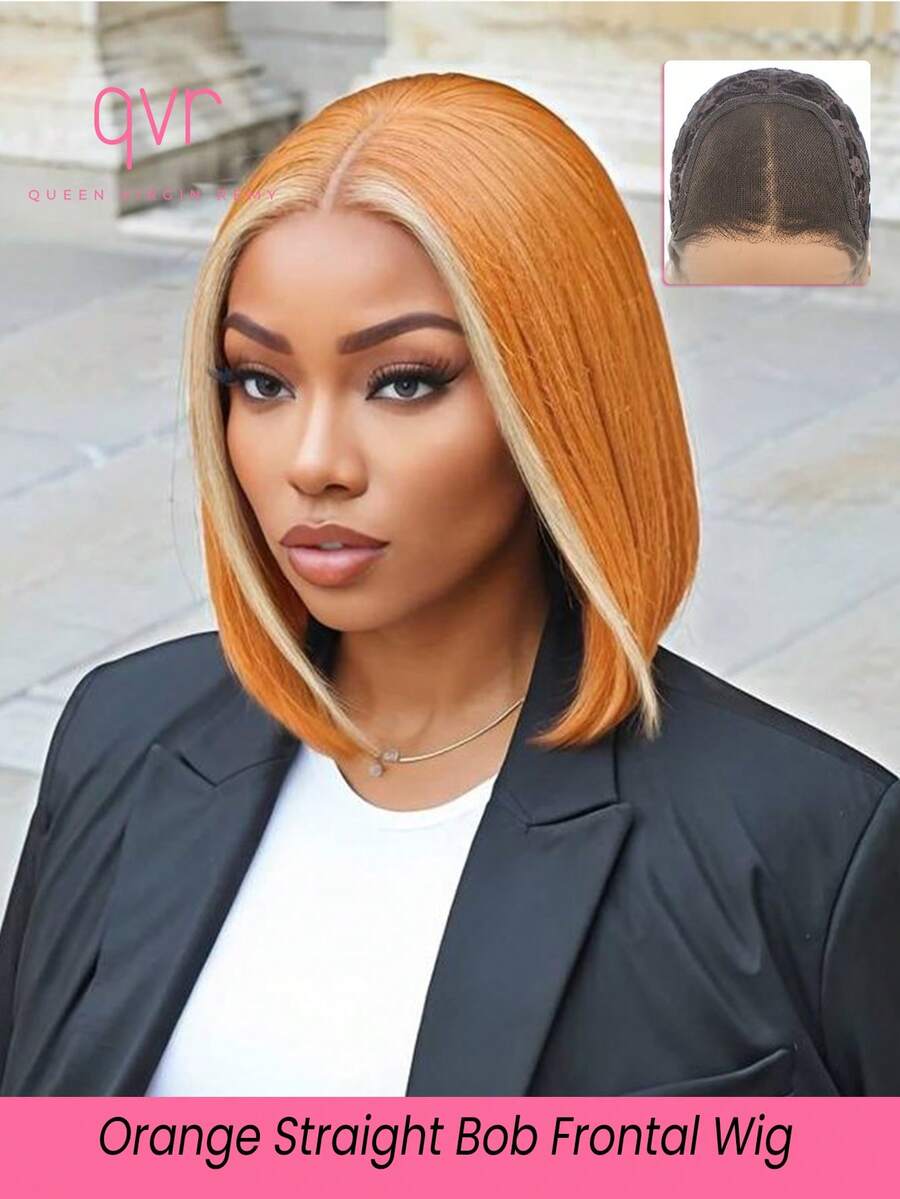 QVR QUEEN VIRGIN REMY QVR 高光泽波浪卷蕾丝前假发，真人发直发波浪卷蕾丝前假发，预先拔毛并带有婴儿发。 - 索蘭吉/613 - 查看 1