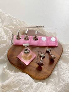 亚克力极光彩虹色矩形钻石形状美甲展示架，树脂水晶珠水钻复古韩国花朵激光 DIY 家居和户外女士母亲姐妹妻子女友婚礼美甲沙龙美容情人节使用