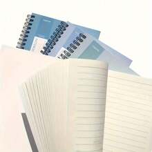 8pcs A5 Spiral Notebook - Durable Soft Cover, Double Wire Binding|   Space-Themed Minimalist Design|   Suitable For Students, Office And Professionals Use - Diary Book, Account Book, Organizer Notebook|   Sturdy Cover, Long-Lasting And Durable Spiral Loose-Leaf Journal - A5橫線本 - 查看 7