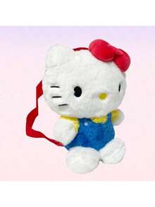 Sanrio Hello Kitty Plush Backpack - Official Kawaii Soft Stuffed Backpack, Super Fluffy Cartoon Character Bag with Adjustable Padded Shoulder Straps, Zipper Closure & Spacious Compartment, Cute 3D Ears Design, Premium Polyester Material, Perfect for Spacious Compartment, Cute 3D Ears Design, Premium Polyester Material, Perfect for Spacious Compartment, Cute 3D Ears Design, Premium Polyester Material, Perfect for Spa 組合組合, HE.