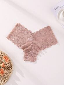 6条装女士性感蕾丝中腰无痕丁字裤，收腹提臀，弹力条纹内裤 - 彩色 - 查看 6