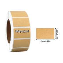 1061pcs Kraft Paper Labels With 1 Pen, Sealing Stickers, 2 Rolls Of Different Sizes, Self-Adhesive Sticker Rolls, Writable For Packaging Labeling And Organization - Multicolor - View 7