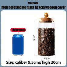 Black Walnut Lid Coffee Bean Storage Canister, Glass Storage Jar With Wooden Lid, Airtight, Moisture-Proof, Sealed Storage Jar, High Borosilicate Glass Jar, Kitchen Storage Canister, Food Storage Jar, Suitable For Coffee Beans, Peanuts, Soybeans, Mung Beans, Brown Sugar, Storage - Multicolor - View 16