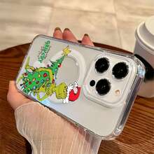 Funda para móvil con diseño del  en un árbol de Navidad, con el icónico  en un ambiente festivo. Compatible con teléfonos ,  17,  16 Pro Max,  15 Pro Max,  13 y  12. Fabricada en TPU resistente, ofrece una excelente protección contra golpes y caídas. El regalo perfecto para estas fiestas: ideal para familiares, amigos o cualquier persona que disfrute de una Navidad divertida y original. - transparente - Ver 4
