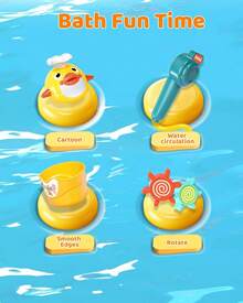 Nilez Bath Toys Kids Bath Shower Sprayer Bathtub Squirts Ages 4 5 6 8 Year Old Fun Interactive 3- In-1 Bath Tub Toy Waterfall Station Set Boy Girl - 1 - Xem 7