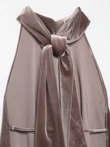 ZEVITY Women's Solid Color Asymmetric Spaghetti Strap Top, Velvet Backless Spaghetti Strap Camisole - Mocha Brown - View 4