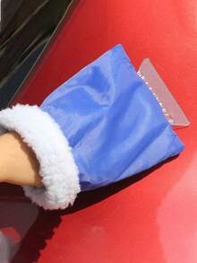 Waterproof And Warm Car Ice Scraper Gloves With Winter Soft Velvet Lining And Snow Removal Gloves With Built-In Ice Scraper For Car Windows And Windshield Defrosting