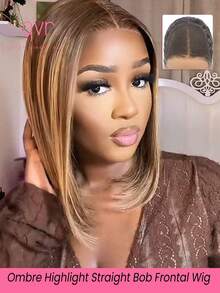 QVR QUEEN VIRGIN REMY QVR 高光泽波浪蕾丝前假发，真人发直发波浪蕾丝前假发，预先拔毛，带婴儿发，无胶波浪假发 - S4/27 - 查看 5