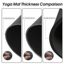 173*61*0.3/0.4/0.6厘米 EVA防滑瑜伽垫，加宽加长，轻便易携，快速折叠，适合室内外健身、普拉提、平板支撑（粉色/紫色/蓝色/黑色/绿色）