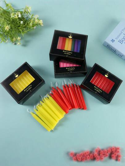 5.90 Inch - 40pcs/Set Magic Colorful Taper Candles, 12 Colors, Home Emergency Lighting Candles, Round Candles, Suitable For Birthday, Romantic Wedding And Other Special Occasions, Mixed Colors, Romantic Birthday And Wedding Gift, Decoration, Romantic Fragrance Gift, Decorative Candles, Magic Candles, Valentine's Day Gift