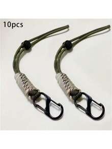 (4 Pieces Per Pack) Woven 24cm Umbrella Rope Keychain Zinc Alloy S-Shaped Mountaineering Buckle - Multicolor - View 8