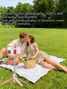 67"/170cm Extendable Aluminum Alloy Selfie Stick Tripod With Fill Light And Bluetooth Remote, Compatible With IOS/Android Smartphones - Ideal For Travel, Vlogging, Live Streaming, Outdoor Photography, Compact And Portable Selfie Stick, Perfect For Vloggers And Travelers - Capture Influencer-Worthy Shots Anytime, Anywhere! Best Selling Product! - Pink - View 4