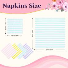 20Pcs Disposable Cocktail Napkins, 5 X 5 Inches, 2-Ply, Scalloped Edge, For Dinner Wedding Birthday Party Bridal Anniversary Reception Event - Multicolor - View 2