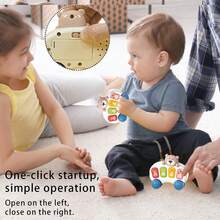 Juguete de oso de peluche de coche con sonido y luz musical multifuncional para bebés, juguete interactivo de múltiples escenarios, juguete educativo para bebés, juguete de pista deslizante giratoria, juguete de aprendizaje interesante (baterías no incluidas) - Multicolor - Ver 7