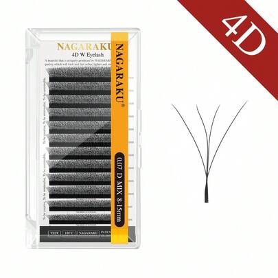  1pc NAGARAKU 4D W Lashes 0.07 C/D Premade 4D W Fan Lash Extensions Natural Soft Black/Brown W Style Lashes Faux Mink Individual Lashes Send In Random Packaginglash Clusters,Eyelash Clusters,Individual Eyelashes,Lashes,Fake Lashes