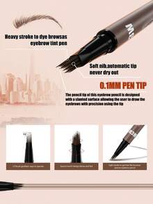 W3W 2-In-1 Eyebrow Pencil & Eyeliner, Natural Waterproof Sweat-Resistant Long-Lasting Buildable Eyebrow Pencil, Women Dual-Ended Micro-Sculpting Eyebrow Pencil, Waterproof, Creates Defined Natural Brows, With Built-In Eyebrow Brush