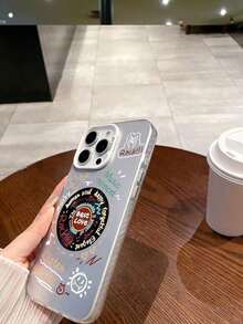 1pc IMD Procesamiento Láser TPU Blanco + PC Combinación Suave y Dura Patrón de Donut de Letra de Caricatura Grueso a Prueba de Golpes, Antigolpes y Antihuellas Funda de Teléfono de Protección Completa Compatible con iPhone 14PLUS/15/15PRO/15PROMAX/15PLUS/16/16PRO/16PROMAX/16PLUS/SAM S22/S22PLUS/S22ULTRA/S23/S23PLUS/S23FE/S23ULTRA/S24PLUS/S24ULTRA Regalo para Cumpleaños, Madre, Familia, Amigos, Novio, Novia - Plateado - Ver 4