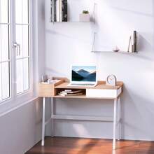 HOMCOM Desk With Shelves, Computer Desk, Versatile Office Desk With Drawer, Site Table