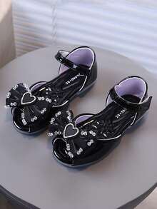 1 Pair Girls' Soft Bottom Non-Slip Fashion Versatile Outdoor Princess New Arrival Butterfly Hook And Loop Sandals, Suitable For Summer