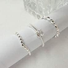 Set Of 3 Women's Twisted Rings With Pave Detail, Sophisticated And Versatile Set - #18 - Ver 1