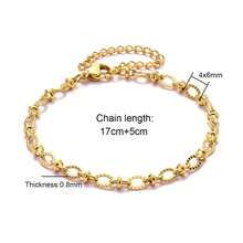 Nuevo brazalete de cadena lisa estilo francés para regalar a la novia o a la mamá como regalo de cumpleaños - Dorado - Ver 4