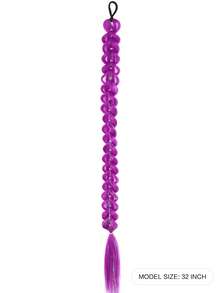 Purple Long Straight Synthetic Hair Extension, Elastic Hair Tie For DIY Braiding, Synthetic Braiding Extension, Kanekalon Wig, Solid Purple Hair, Expo City - Multicolor - View 9