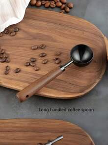 Faridabio 1件装耐用不锈钢咖啡量勺，胡桃木手柄 | 复古量杯，适用于烘焙、精准冲泡咖啡和茶、调制鸡尾酒，厨房配件 - 理想的节日礼物 - 彩色 - 查看 3