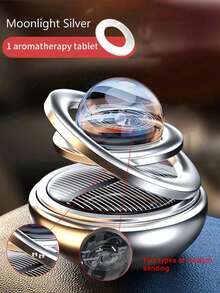 1pc Solar Powered Rotating Car Perfume Holder With 1 Piece Solid Cologne Fragrance Refill