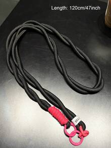 Multifunctional Phone Lanyard Necklace Strap, Crossbody For Men & Women, Personalized Creative Fashion, Anti-Fall Anti-Lost, Long Chain Double Hook Camera/Poloroid/Bag Hanger Gifts For Mother, Family, Friends, Birthday, Holiday Phone Charm, Phone Chain - Black - View 3