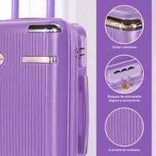 Maletín De Viaje De Negocios Ligero De 20» Y Gran Capacidad Maleta 10 Kg Cabina Candado Doble Llanta 360° - Violeta 8183 - Ver 7