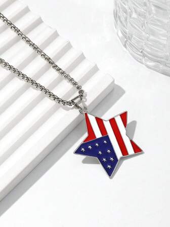 1 pieza Colgante de collar con decoración de strass con forma de pentagrama, diseño elegante y único para mujeres y parejas