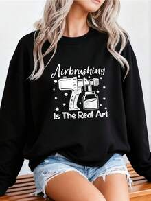 Funny Art Painter Airbrush Real Art Drawing Artist Hoodless Sweahoodless Sweathoodless Sweatshirt - màu đen - Xem 2