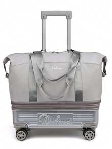 可折叠拉杆旅行包，大容量，时尚宽敞，适合女性，简约时尚，可拆卸轮子和拉杆，周末旅行包，过夜包，行李包，便携包，拉杆包，短途商务旅行包，牛津布孕妇旅行包，适合旅行、度假、返校、旅游、宿舍、大学生、高中生