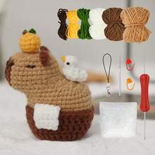Capybara Crochet Kit, Cute Animal Crochet Kit Set, Christmas Gift, Crochet Kit For Beginners, Crochet Kit For Craft Lovers, Crochet Kit For Adults, DIY Crochet Kit Capybara And Tortoise, Hand Knitted Animal Creation Set (Tool Accessories With Random Colors)