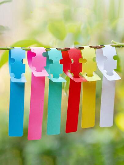 100pcs Plastic Plant Tree Labels, 6 Colors Plant Hanging Tags, Outdoor Labels, Wrap-Around Plant Tree Markers, Adjustable Hanging Nursery Garden Labels, Waterproof Reusable Plant Tags