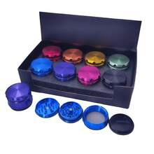 4-Layer Drum Herb Grinder With Pollen Catcher - Premium Aluminum Spice Grinder With Razor Sharp Teeth - For Herbs, Spices, Tobacco - 9 Colors & Rainbow Mix Set Available - Multicolor - View 1